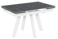 Стол Катана-1C 110х70 опоры белые керамика Black marble (черный мрамор)