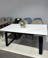 Стол DikLine DKZ160 Керамика Tianshan White (белый полуглянец)/опоры черный распродажа