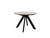 Стол DikLine SKC90 Керамика Krater Perla/подстолье черный/опоры черный