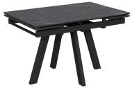 Стол Катана-1C 110х70 опоры черные керамика Black marble (черный мрамор)