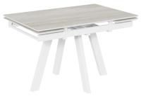 Стол Катана-1C 110х70 опоры белые керамика  Travertine Avorio (венецианская фреска)