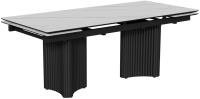 Стол Пекин-1С 200х90 опоры черные керамика White marble