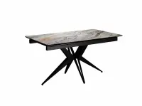 Стол DikLine DKS140 Керамика Venetian Brown Light/подстолье черный/опоры черный