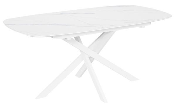 Стол Марсель-1C опоры белые керамика White marble(белый мрамор)