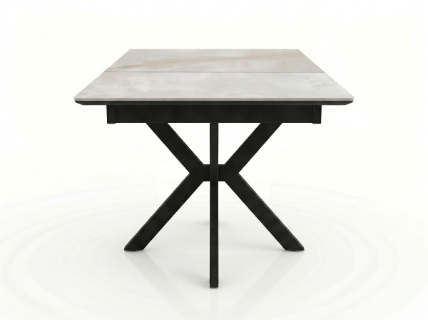 Стол DikLine DKI100 Керамика Icelandic White Jade (Ostra Bianco Light)/подстолье черный/опоры черный