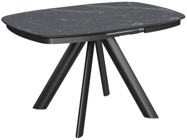 Стол Сохо-1С/Е опоры черные керамика Black Marble
