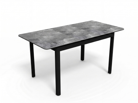 Стол DikLine DKQ120 Керамика Italian Middle Grey (серый глянец)/подстолье черный/опоры черный