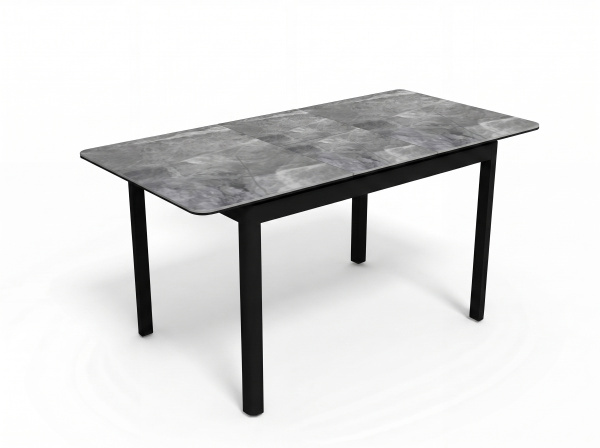 Стол DikLine DKQ120 Керамика Italian Middle Grey (серый глянец)/подстолье черный/опоры черный