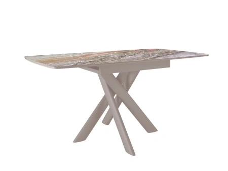 Стол DikLine DKB110 Керамика Venetian Brown Light/подстолье черный/опоры капучино