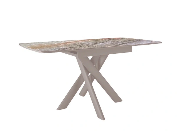 Стол DikLine DKB110 Керамика Venetian Brown Light/подстолье черный/опоры капучино