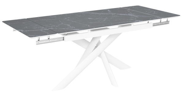 Стол Итали-1 опоры белые керамика Black Marble
