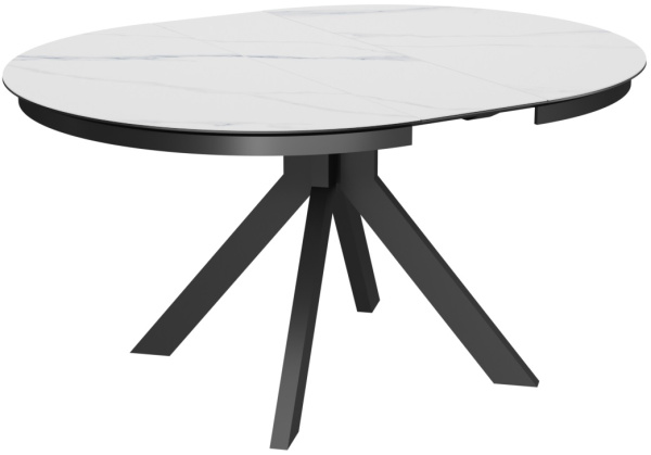 Стол Люцерн-1C/Q черная/керамика White Marble