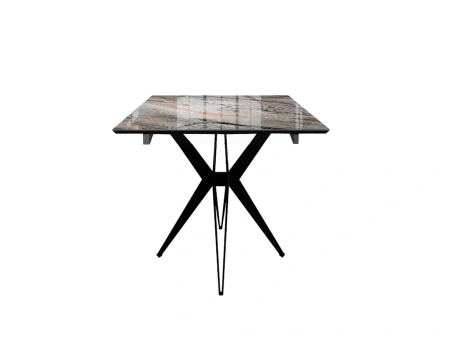 Стол DikLine DKS140 Керамика Venetian Brown Light/подстолье черный/опоры черный