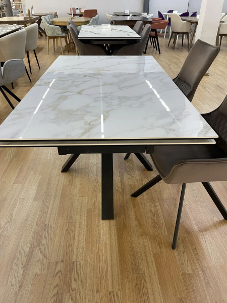 Стол AXEL 160 Bianka Gold Ceramica Lux NS