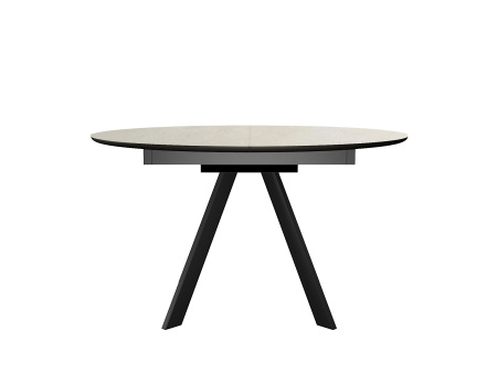 Стол DikLine SKC120 Керамика Krater Perla/подстолье черный/опоры черный