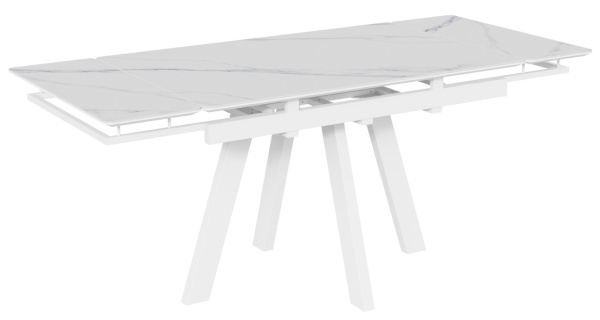 Стол Катана-1C 110х70 опоры белые керамика White Marble (белый мрамор)