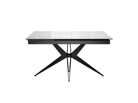Стол DikLine DKS140 Керамика Carrara Gloss/подстолье черный/опоры черный