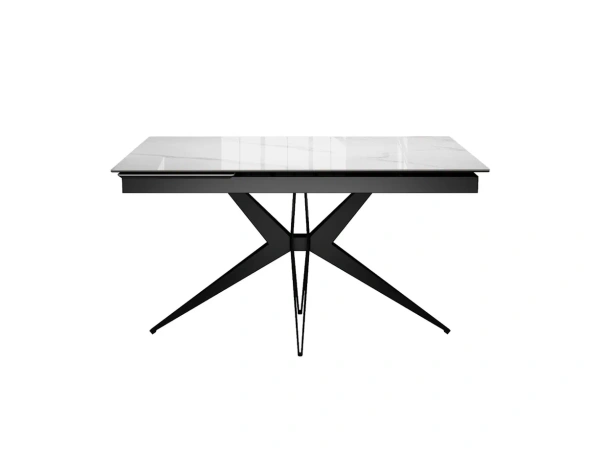 Стол DikLine DKS140 Керамика Carrara Gloss/подстолье черный/опоры черный