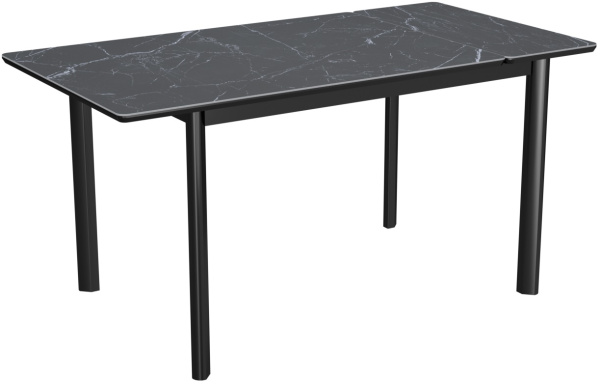 Стол Римини-1С опоры черные керамика Black Marble