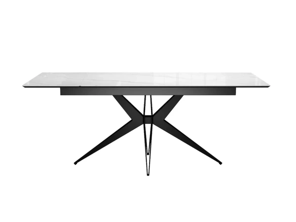 Стол DikLine DKS140 Керамика Carrara Gloss/подстолье черный/опоры черный