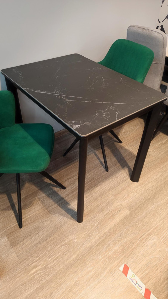 Стол Римини-мини С керамика Black marble (черный мрамор)