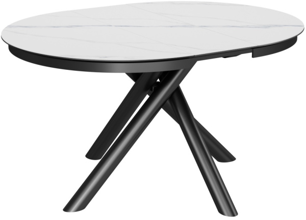 Стол Лондон-2С опоры черные 176R керамика White Marble