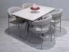 Стол DikLine DKA120E Керамика Icelandic White Jade (Ostra Bianco Light)/подстолье капучино/опоры капучино