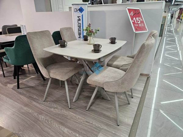 Стол DikLine DKB110 Керамика Krater Perla/подстолье капучино/опоры капучино