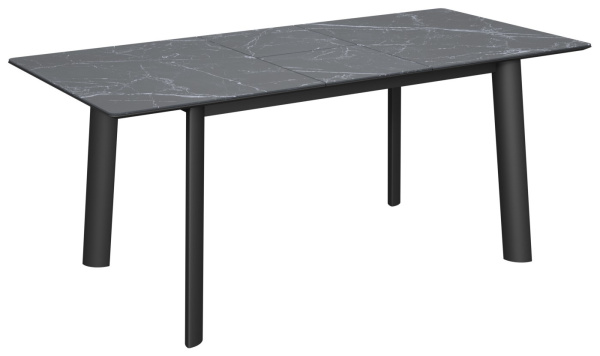 Стол Турин-2С опоры черные керамика Black marble (черный мрамор)