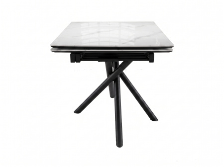 Стол DikLine BKX110 Керамика Carrara Gloss/подстолье черный/опоры черный