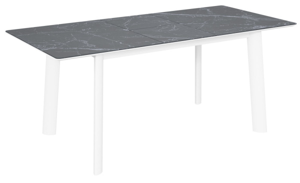 Стол Турин-1 опоры белые керамика Black marble (черный мрамор)