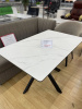 Стол Касабланка-1C опоры черные керамика White Marble распродажа