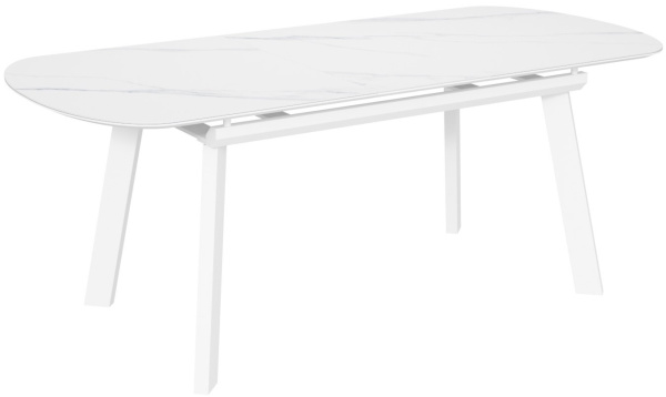 Стол Шамони-2 опоры белые керамика White marble(белый мрамор)