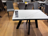 Стол DikLine DKM(SKM)110 Керамика Carrara Gloss (мрамор глянец белый)/подстолье черное/опоры черные