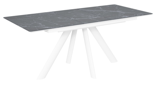 Стол Киото-1C опоры белые керамика Black Marble