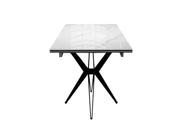 Стол DikLine DKS140 Керамика Carrara Gloss/подстолье черный/опоры черный