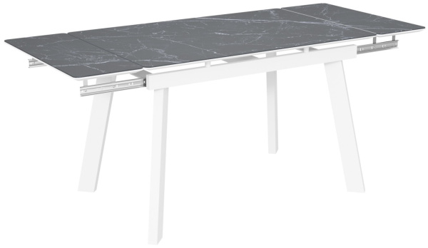 Стол Татами-3C опоры белые керамика Black marble (черный мрамор)