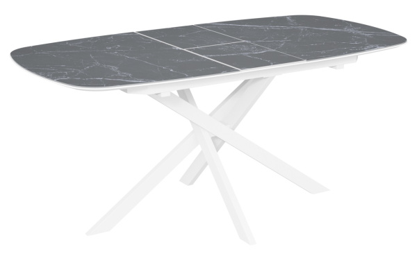 Стол Марсель-1C опоры белые керамика Black marble (черный мрамор)