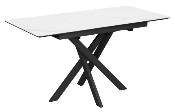 Стол Касабланка-1C опоры черные керамика White Marble