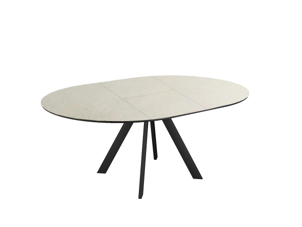 Стол DikLine SKC120 Керамика Krater Perla/подстолье черный/опоры черный