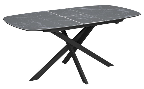 Стол Марсель-1C опоры черные керамика Black marble (черный мрамор)