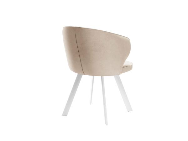 Стул DikLine 249 поворотный, B03 BEIGE, ножки белые