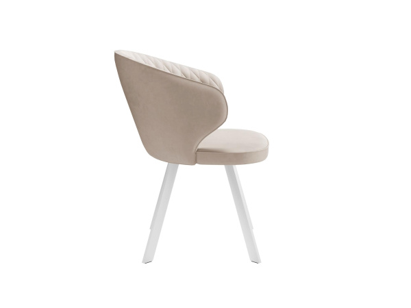 Стул DikLine 249 поворотный, B03 BEIGE, ножки белые