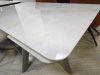 Стол DikLine DKA120E Керамика Icelandic White Jade (Ostra Bianco Light)/подстолье капучино/опоры капучино