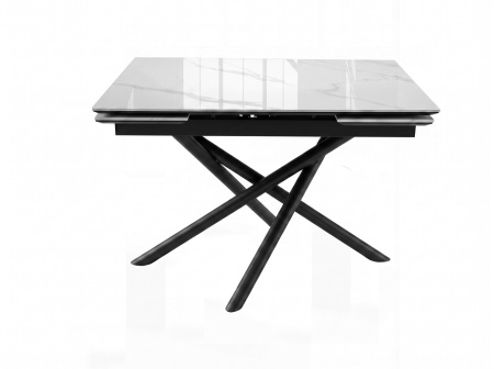 Стол DikLine BKX110 Керамика Carrara Gloss/подстолье черный/опоры черный
