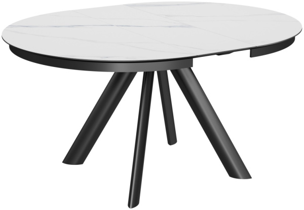 Стол Люцерн-1C/E черная/керамика White Marble