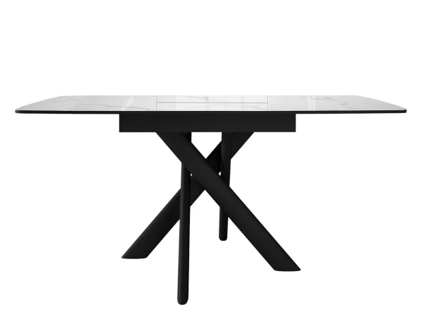 Стол DikLine DKB110 Керамика Carrara Gloss/подстолье черный/опоры черный