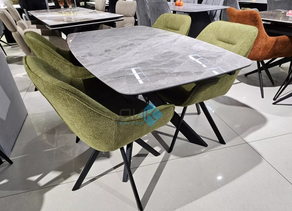 Стол DikLine BK140 Керамика Italian Grey/подстолье черный/опоры черный