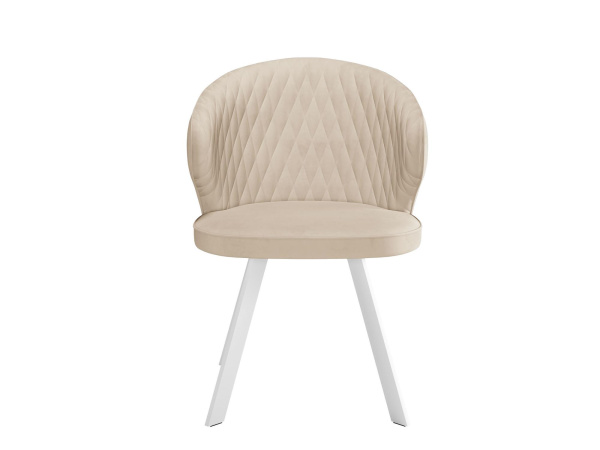 Стул DikLine 249 поворотный, B03 BEIGE, ножки белые
