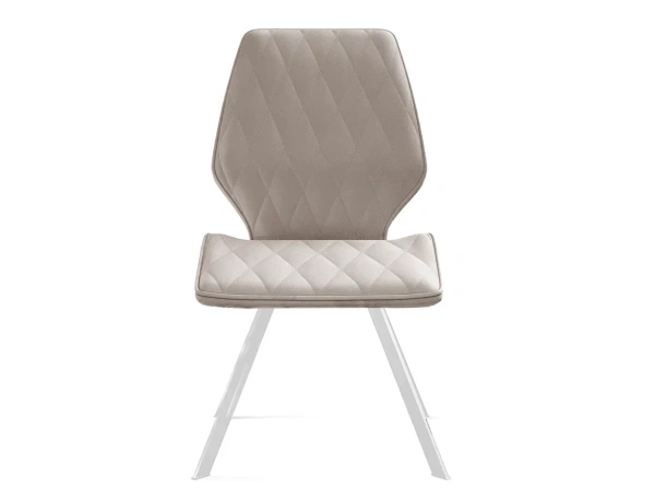 Стул DikLine 243 B03 BEIGE поворотный, ножки белые